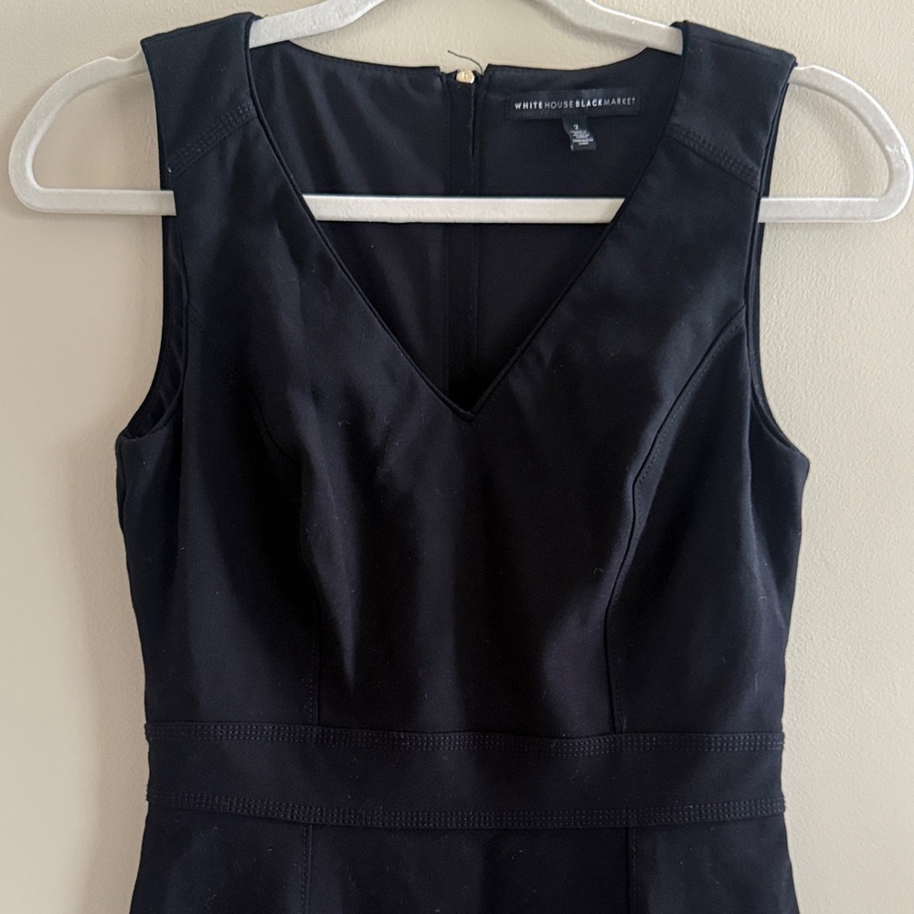 White House Black Market Classic Black Midi Dress - Picture 4 of 9